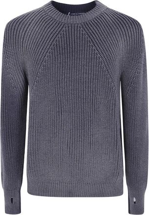 Comme Des Gar&ccedil;ons W-Name Wol Ronde Hals Trui - Heren - Ronde hals truien - Blauw - M - Wol - Truien & Vesten