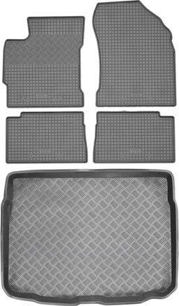 OEM Juego De Alfombrillas De Goma Para Coche Y Alfombrilla Para Maletero Para Toyota Auris Ii Hatchback (2012-2018)