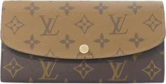 Louis Vuitton Marron Coated Canvas Long Wallet (Bi-Fold) (Pre-Owned)