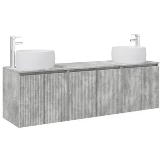 vidaXL Juego De Muebles De Ba&ntilde;o 3 Uds. Gris Hormig&oacute;n Vidaxl