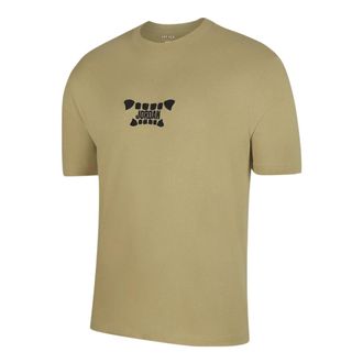 Nike Jordan Mens Air Jordan Logo Alphabet Printing Round Neck Cotton Short Sleeve Green T-Shirt DX5970-718