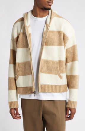 Elwood Stripe Zip Sweater Hoodie in Cobain Stripe at Nordstrom, Size Xx-Large