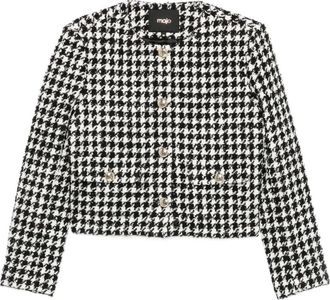 Maje Blazer con motivo pied-de-poule - Bianco