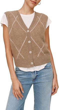 Bella Dahl Argyle Sweater Vest in Spiced Chai at Nordstrom, Size X-Small