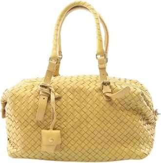 Bottega Veneta Pre-owned Handbags, female, Yellow, Size: ONE SIZE Pre-owned Intrecciato Leather Handbag