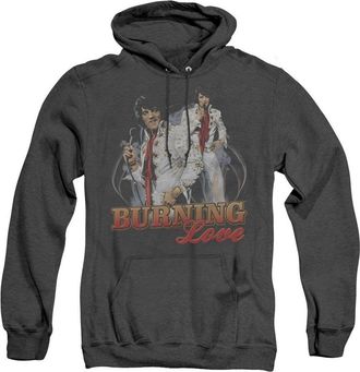 Gildan Elvis Presley Burning Love Adult Heather Hoodie