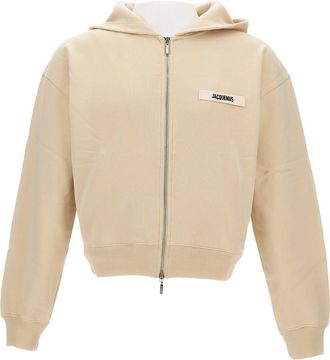 Jacquemus Cropped Zip-Up Hoodie with Ribbed Cuffs and Waist