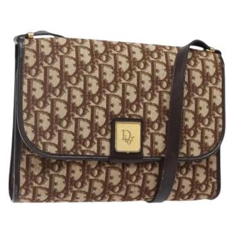 Dior Pre-owned Cross Body Bags, female, Brown, Size: ONE SIZE Pre-owned Vintage Trotter Canvas Shoulder Bag