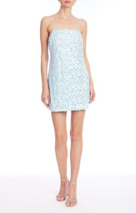 Badgley Mischka Pailette Cocktail Minidress in Light Blue at Nordstrom, Size X-Large