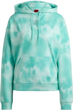 HUGO BOSS tie-dye cotton terry hoodie - women - Cotton - M - Blue