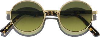 L.G.R Zelalem 6694 Mens Sunglasses Gold Size 48