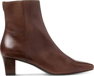 Ralph Lauren Womens Willa Square-Toe Dress Bootie In Dark Mahogany