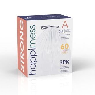 Happimess Drawstring Unscented Trash Can Liner in White: 8Gal at Nordstrom