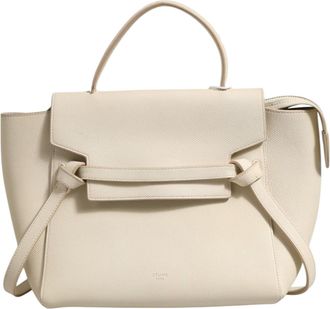 Celine Nano Belt Bag Grained Calfskin Womens Chalk (Pre-Owned)