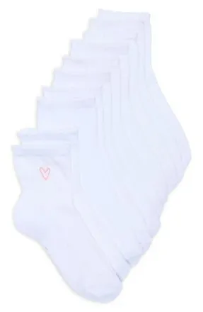 Elie Tahari 5-Pack Cushioned Ankle Socks in White at Nordstrom Rack, Size 9/11