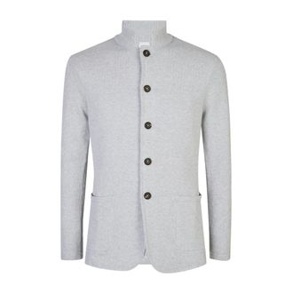 Eleventy Giacca Maglia Collo in Piedi - male - Eleventy - Cardigans - Gray - XL - Knitwear