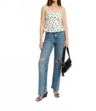 En Saison Harley Peplum Top In Dots