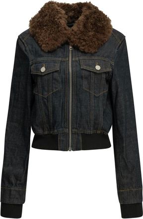 Ganni Giacca di jeans corta - - Jackets - Donna - Blu - M
