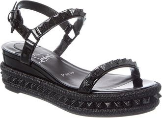 Christian Louboutin Logo Spike Leather Sandal