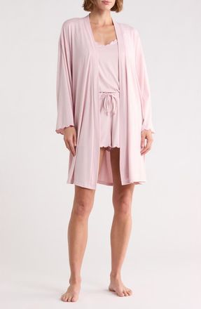 Danskin Camisole Short Pajamas & Robe Set in Wisteria Bloom at Nordstrom Rack, Size X-Large