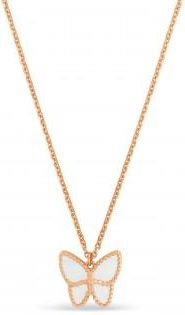 Allurez Mother of Pearl Butterfly Pendant Necklace 14k Rose Gold