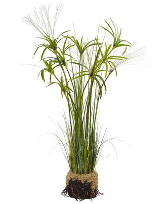 Nearly Natural Papyrus Plant With Faux Soil Arrangement