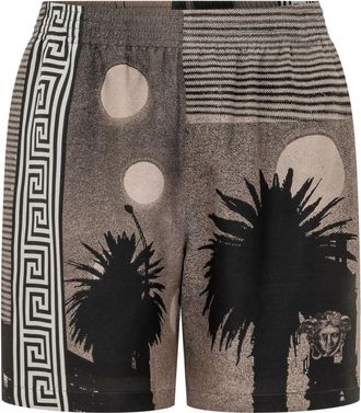 Versace Multicolor Graphic Print Shorts