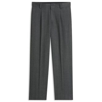 HUGO BOSS Modern-fit pants in herringbone fabric