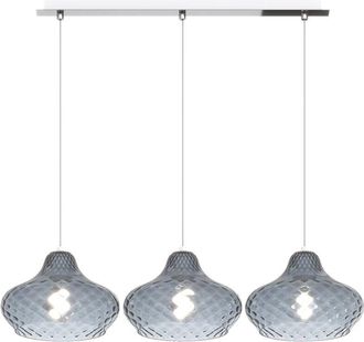 Top-Light Top-light - Lampadario Contemporaneo Dress Metallo Cromo Vetro Blu 3 Luci E27