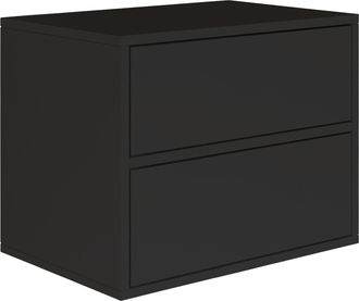 Selsey Framme - Comodino Sospeso Con 2 Cassetti - Nero - 50 Cm - Selsey