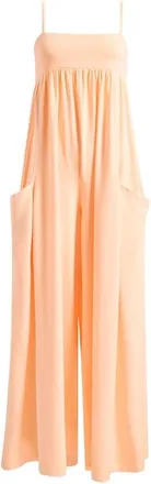 Free People FP Movement Hot Shot Strappy Stretch Cotton Jumpsuit in Pina Colada at Nordstrom, Size X-Small