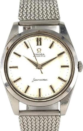 Omega Pre-owned Seamaster Roestvrijstaal Automatisch - Heren - Vintage Horloges - Grijs - ONE Size - Leer - Vintage