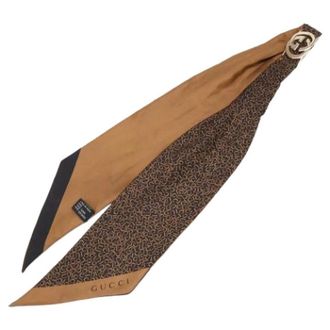 Gucci Pre-owned Scarves, female, Brown, Size: ONE SIZE Pre-owned Vintage Scarf