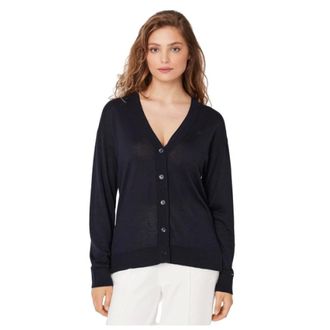 Tommy Hilfiger Cardigans, female, Blue, Size: L V-Neck Cardigan