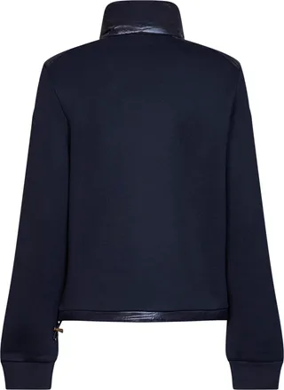 Moncler Womens Padded Fleece Zip-Up Sweatshirt Blue Polyamide Puffer Jackets