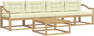vidaXL Conjunto De Sof&aacute;s De Exterior 4 Uds. Blanco Y Crema Vidaxl