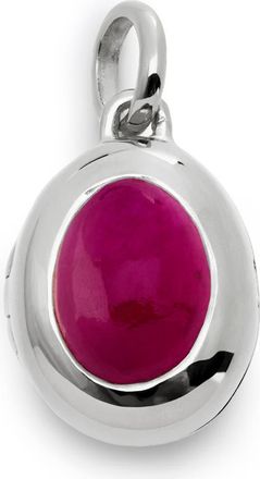 Monica Vinader Birthstone Locket Pendant in Sterling Silver /Pink Quartz at Nordstrom