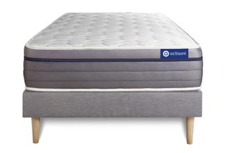 Actisom Actisom - Somier Gris + Colch&oacute;n Con L&aacute;tex Y Espuma Viscoel&aacute;stica 90 X 200