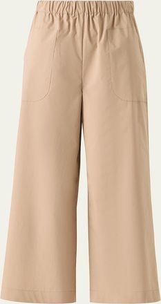 Akris Frey Tech Poplin Wide-Leg Pull-On Pants