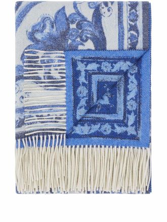Dolce & Gabbana Mediterranean jacquard blanket - Blue