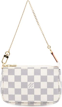 Louis Vuitton Borsa a mano Mini Pochette Accessoires in tela Damier Azur 2020 - Bianco