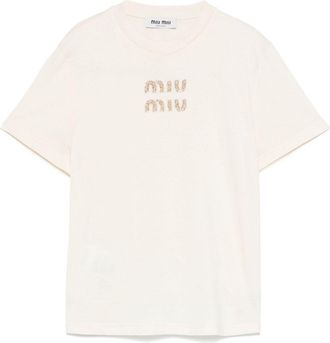 Miu Miu T-shirt in cotone - Toni neutri