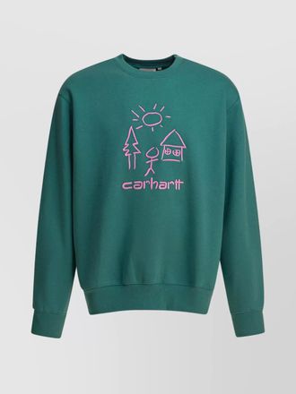 Carhartt Work in Progress crew neck embroidered design sweaters