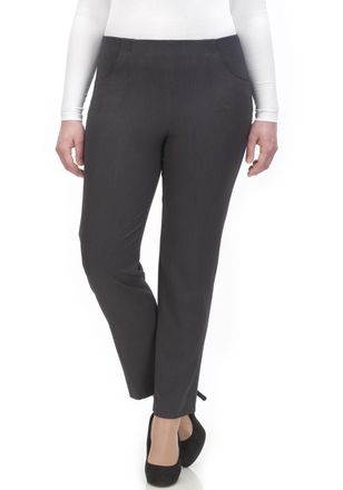 KjBrand Schlupfhose KJBRAND Schlupfhose Susie in Bi-Stretch, Kammgarnoptik, Damen, Gr. 22, K-Gr, grau (anthrazit), Web, Obermaterial: 63% Polyester, 35% Visko