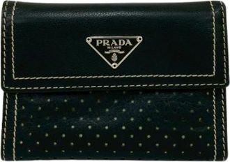 Prada Pre-owned Wallets, female, Black, Size: ONE SIZE Pre-owned Vintage Leather Wallet