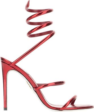 Rene Caovilla Cleo Sandal - Dames - Sandalen met hakken - Rood - 39 EU - Leer - Schoenen