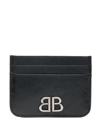 Balenciaga Monaco leren pasjeshouder - Zwart