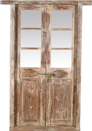Biscottini International Puerta De Madera Maciza Y Hierro Para Interior O Exterior, Antigua Y Medieval, Con Marco Y Cristal