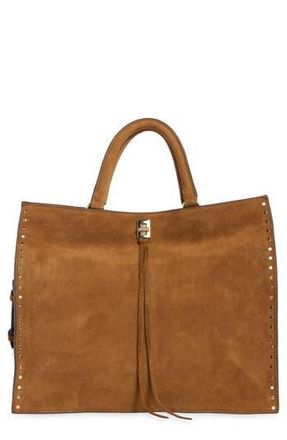 Rebecca Minkoff Darren Stud Suede Tote Bag in Caramel at Nordstrom Rack