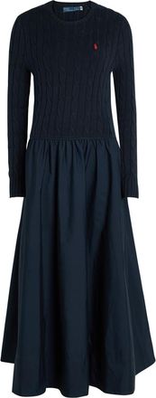 Polo Ralph Lauren Logo Stretch-cotton Midi-dress - Navy - S (UK8-10 / S)